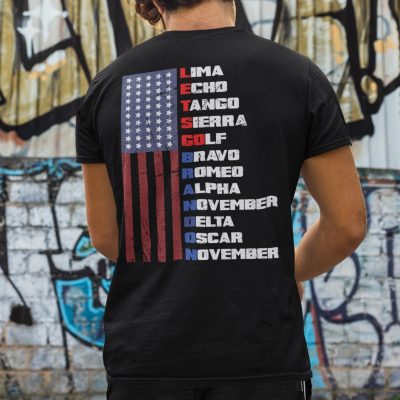 Alternative view of Lima Golf Bravo Let's Go Brandon Print On Back T-Shirt - F Joe Biden V-Neck Tee