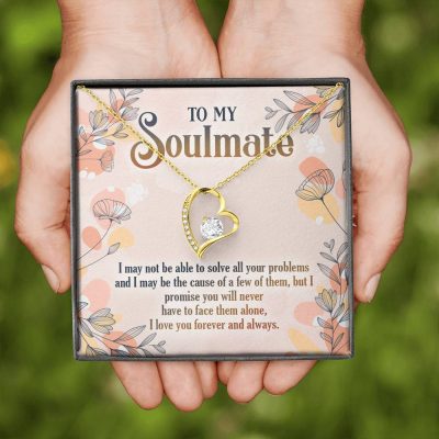 To My Soulmate I May Not Be To Solve All Your Problems To My Girlfriend Forever Love Heart Pendant Necklace