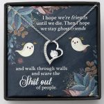 I Hope We're Friends Until We Die Then I Hope We Stay Ghost Friends Forever Love Heart Pendant Necklace - Forever Love Necklace (18K Yellow Gold) I Hope We're Friends Until We Die Then I Hope We Stay Ghost Friends Forever Love Heart Pendant Necklace - Forever Love Necklace (18K Yellow Gold)