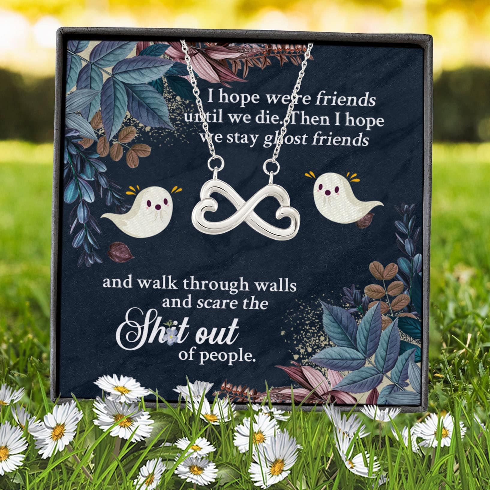 4VT. I Hope We're Friends Infinity Heart Necklace (Silver) 7