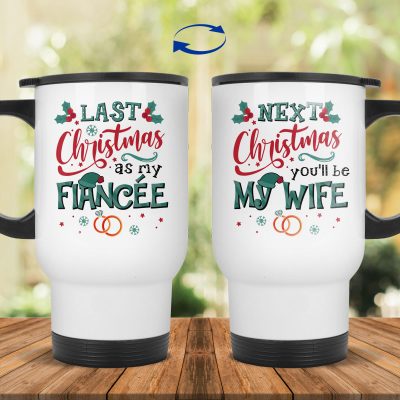 14 oz. White Travel Mug