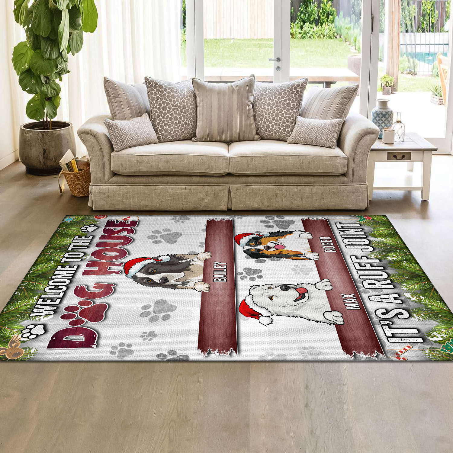 4O. Dog House-Sample design 3 Rectangle Rug Mockup 3