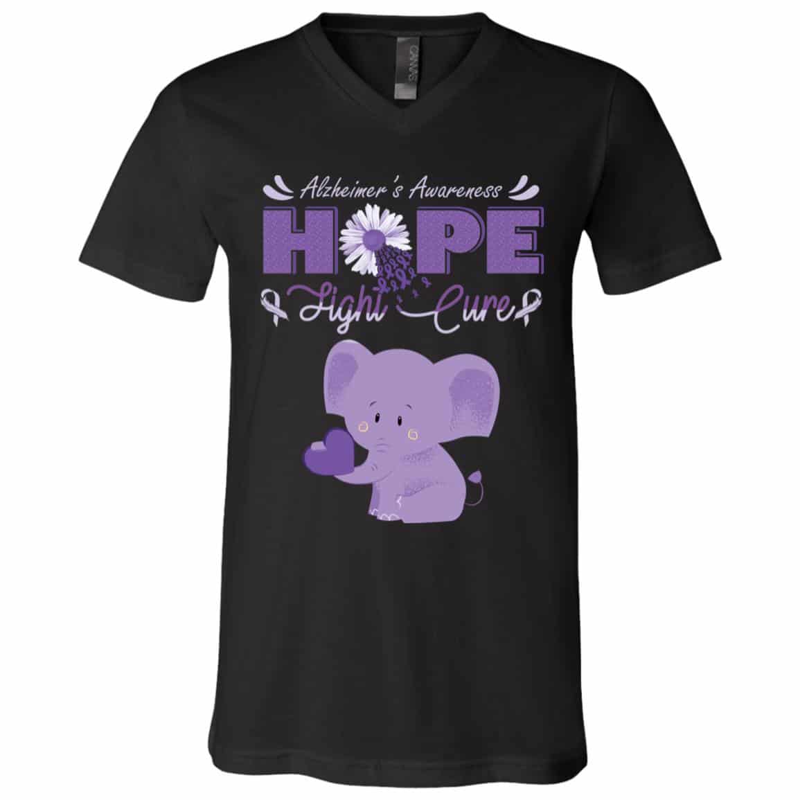 7 HG. Hope Fight Cure, Black, V-Neck T-Shirt