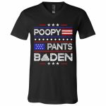 1TM UU TIEN. Poopy Pants Biden (4), Black, V-Neck T-Shirt