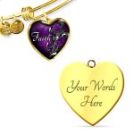 Faith Cross And Roses Heart Pendant Necklace - Christian Necklace For Women
