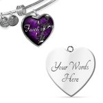Faith Cross And Roses Heart Pendant Necklace - Christian Necklace For Women