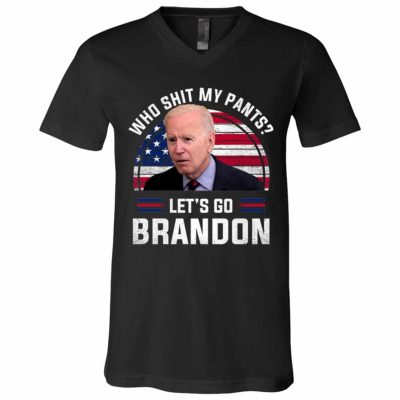 3TM. Who Shit My Pants Brandon (3), Black, V-Neck T-Shirt