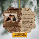 Personalized Photo I Miss You I Miss Your Voice I Miss Your Smile Couple Custom Shaped Wooden Christmas Ornament