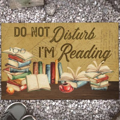 Do Not Disturb I'm Reading Funny Gifts For Bookworms Vintage Entrance Indoor Outdoor Decorative Doormat