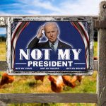 11H. Not My President Metal Sign Mockup 5