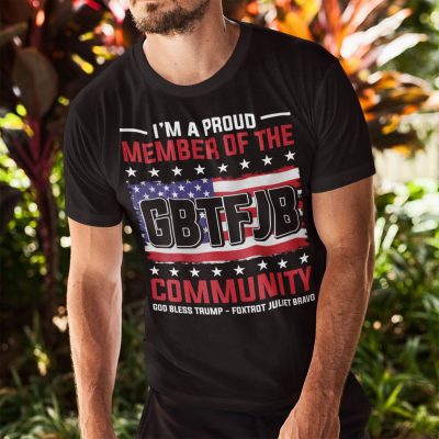 Alternative view of I'm A Proud Member Of The GBTFJB Community T-shirt - V-neck - God Bless Trump Foxtrot Juliet Bravo Biden Shirt