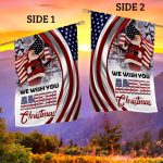 8VT. Wish You Ameri Christmas House Flag Mockup 2 Side