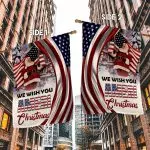 8VT. Wish You Ameri Christmas House Flag Mockup 2 Side-1