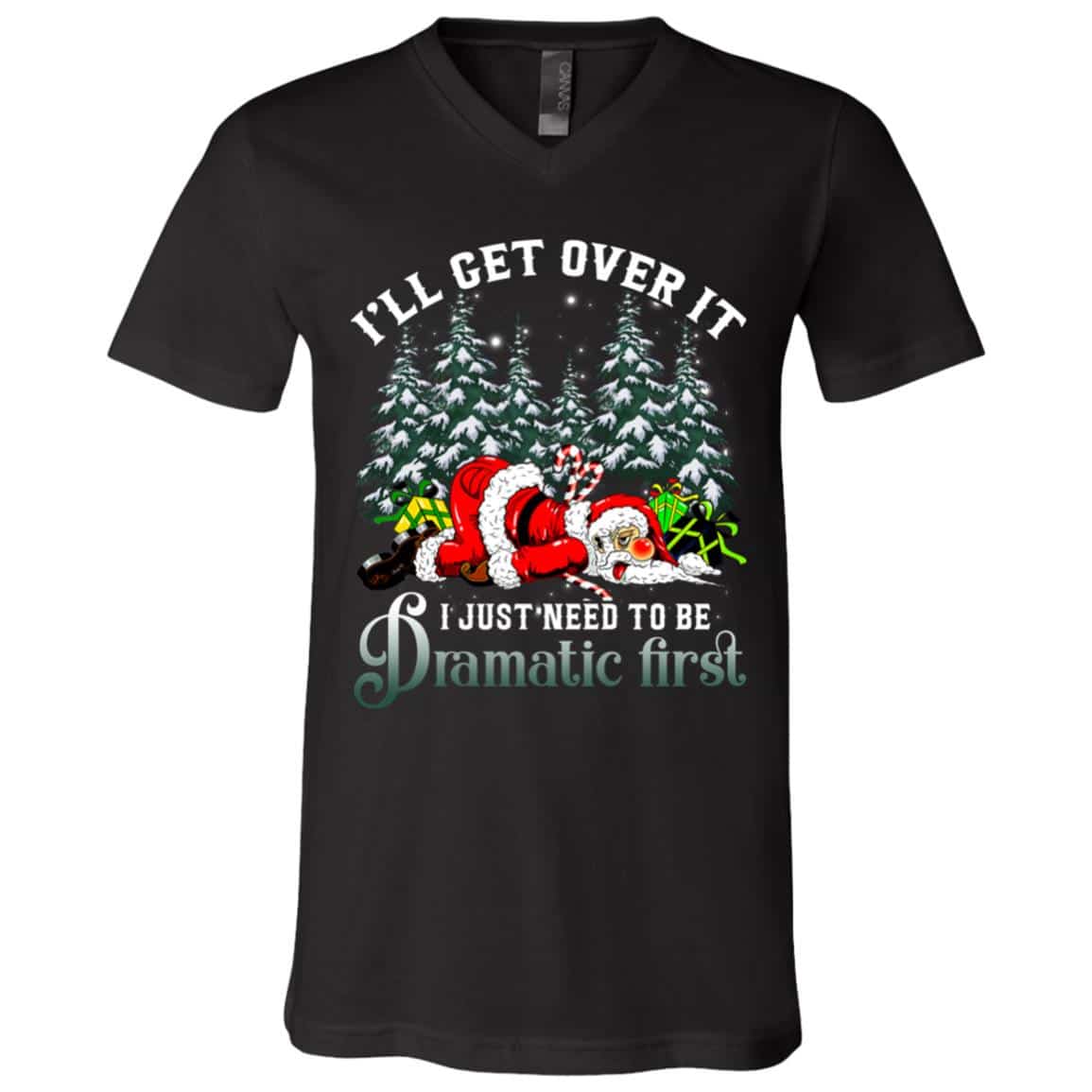 4Th. Dramatic First (8), Black, V-Neck T-Shirt