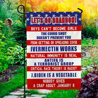 Let's Go Brandon Boys Can't Become Girls J Biden Is A Vegetable Conservative Garden Flag - Anti Biden House Flag