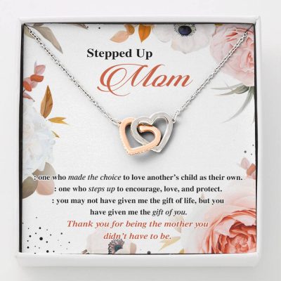 Stepped Up Mom One Who Made The Choice To Love Another's Child As Their Own Interlocking Hearts Pendant Necklace - Interlocking Hearts Necklace