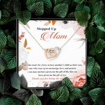 Stepped Up Mom One Who Made The Choice To Love Another's Child As Their Own Interlocking Hearts Pendant Necklace
