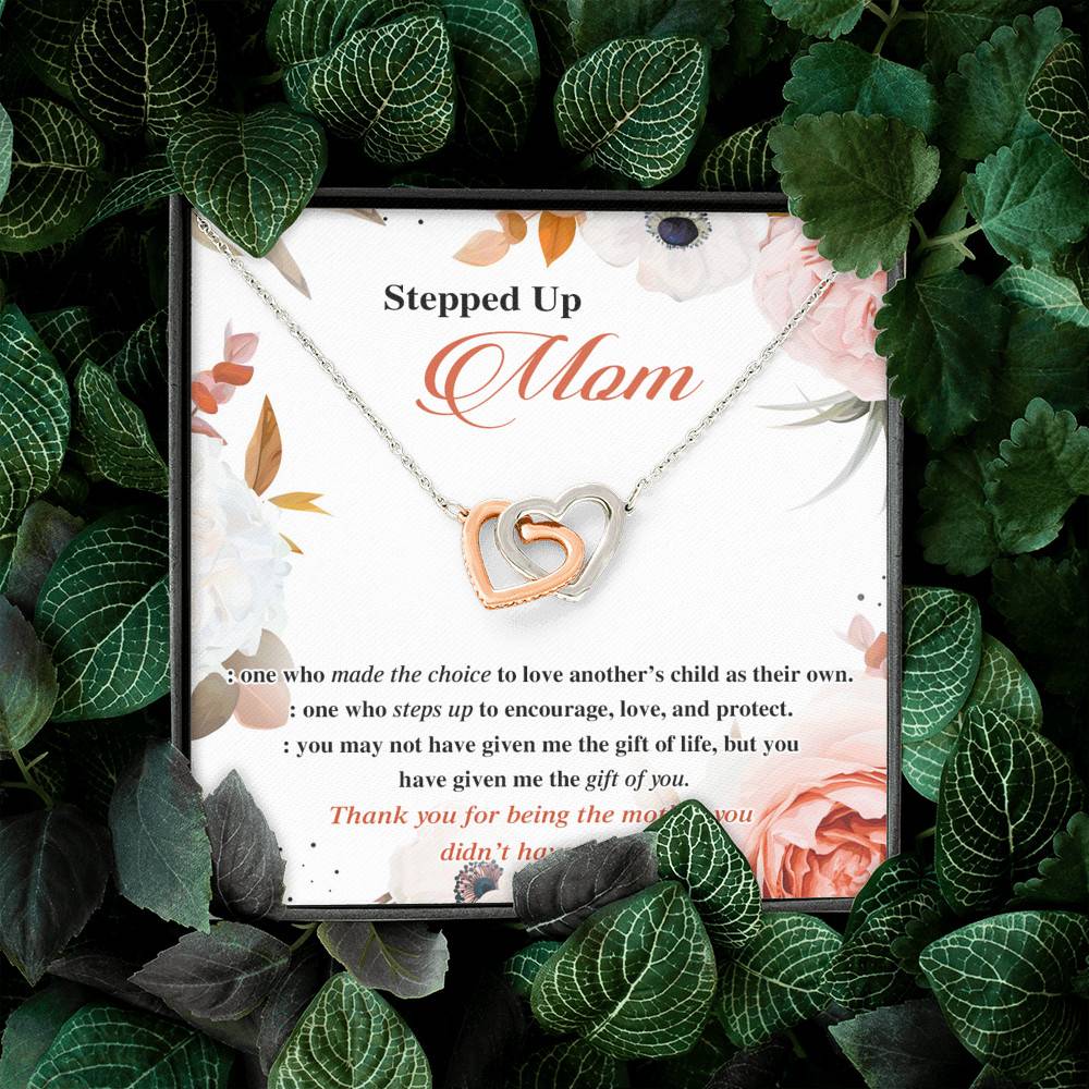 Stepped Up Mom One Who Made The Choice To Love Another's Child As Their Own Interlocking Hearts Pendant Necklace Stepped Up Mom One Who Made The Choice To Love Another's Child As Their Own Interlocking Hearts Pendant Necklace