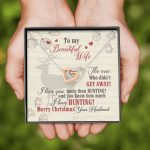 To My Beautiful Wife The One Who Didn't Get Away I Love You More Than Hunting Forever Love Heart Pendant Necklace