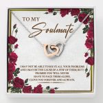 To My Soulmate I May Not Be Able To Solve All Your Problems Interlocking Hearts Pendant Necklace - Interlocking Hearts Necklace