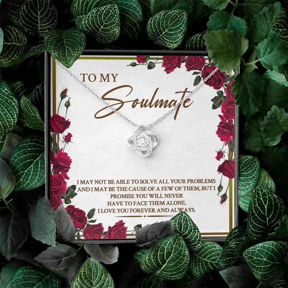 To My Soulmate I May Not Be Able To Solve All Your Problems Love Knot Necklace