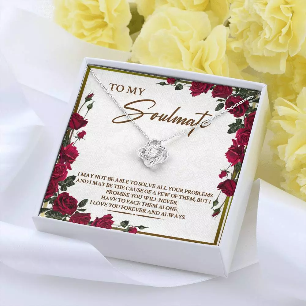 To My Soulmate I May Not Be Able To Solve All Your Problems Love Knot Necklace