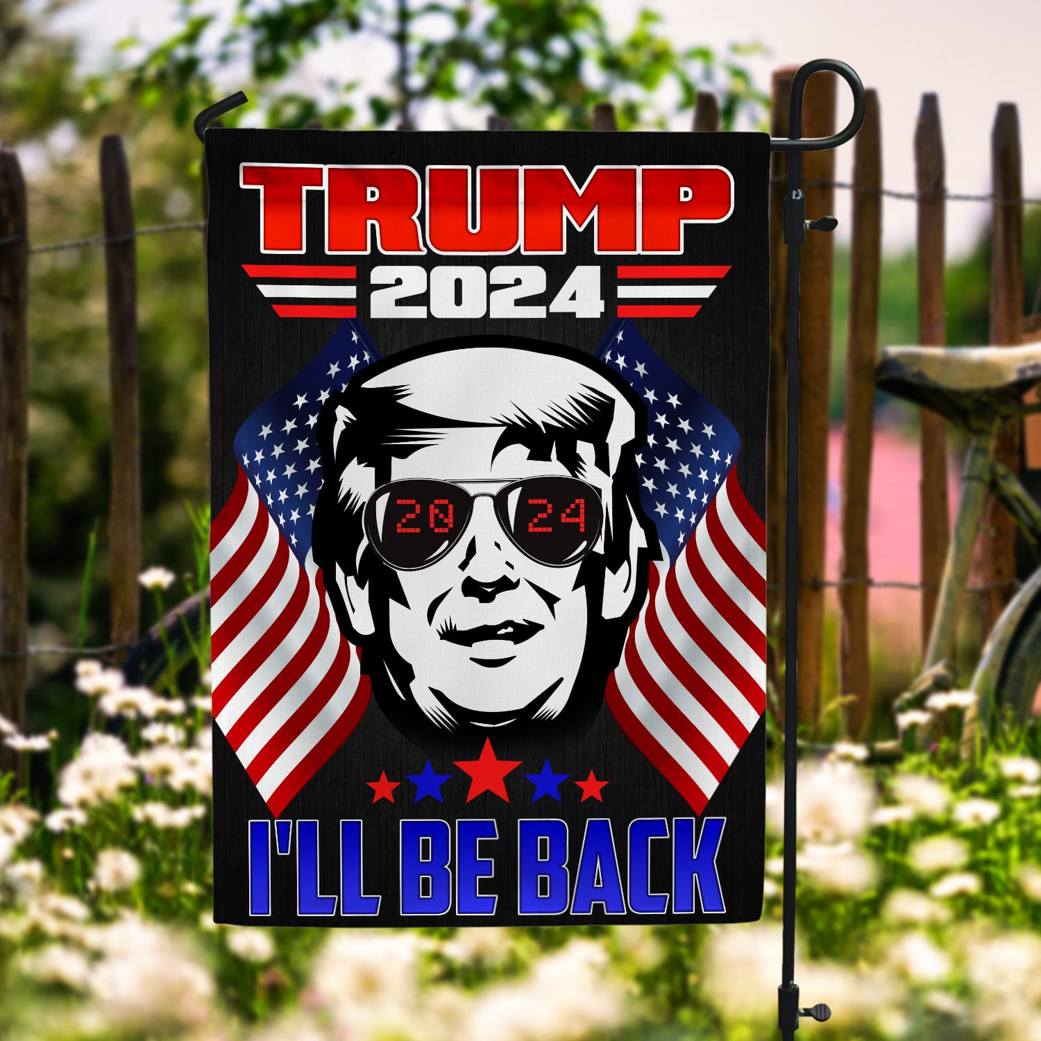 1O. Trump 2024 (30x40) Garden Flag Mockup 6