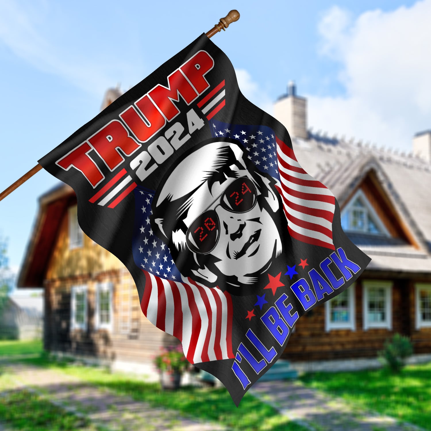 1O. Trump 2024 (30x40) House Flag Mockup 5