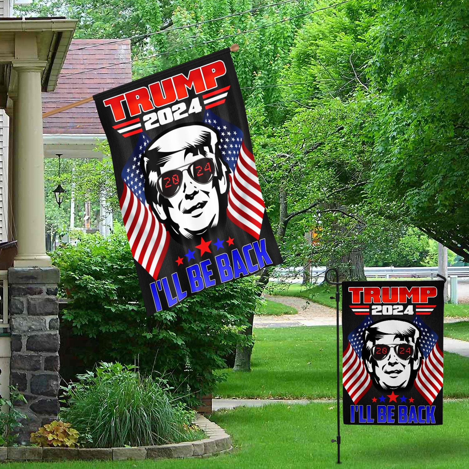 1O. Trump 2024 (30x40) Garden & House Mockup 1