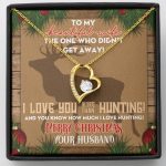 Husband to My Beautiful Wife the One Who Didn't Get Away I Love You More than Hunting Forever Love Pendant Necklace - Forever Love Necklace (18K Yellow Gold)