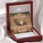 Husband to My Beautiful Wife the One Who Didn't Get Away I Love You More than Hunting Love Knot Pendant Necklace