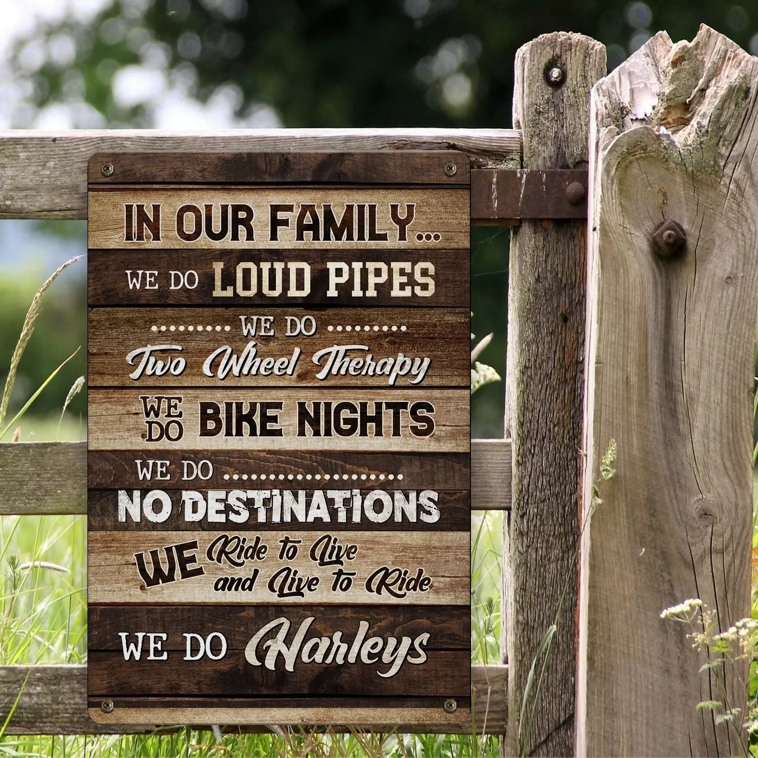 8. In Our Family Do Harleys METAL SIGN Metal Sign Mockup 2