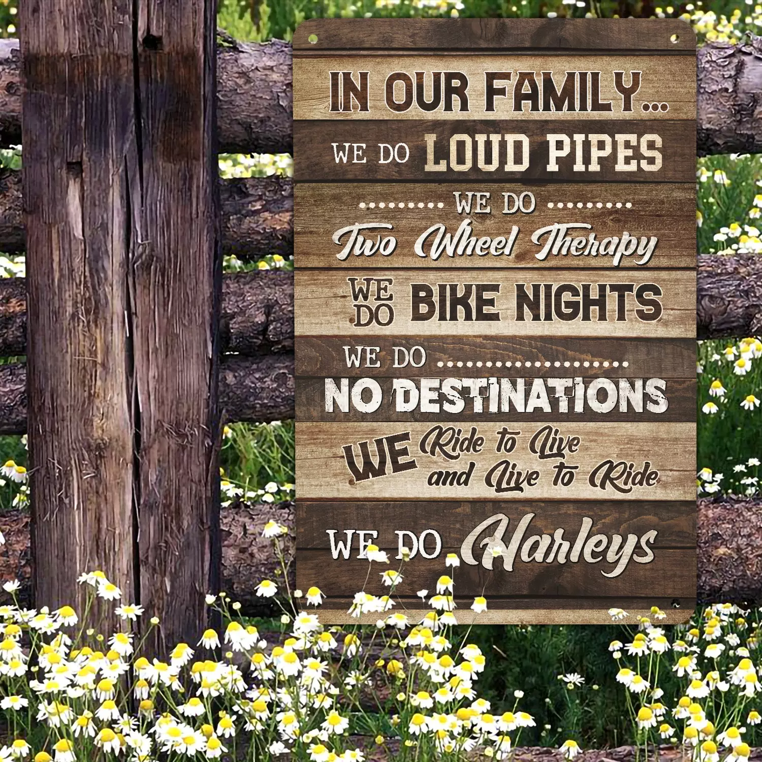 8. In Our Family Do Harleys METAL SIGN Metal Sign Mockup 10