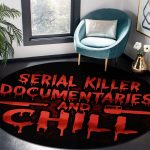 7VT. Serial Killer Documentaries rug Round Rug Mockup 8