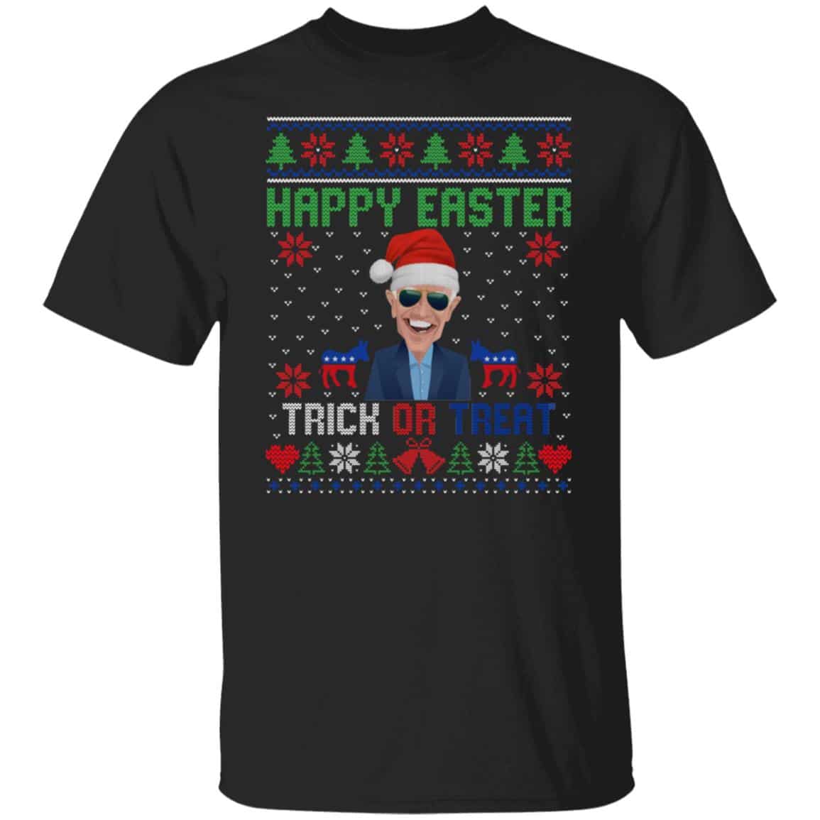 11TM. Happy Easter Trick Treat Biden t1, Black, Unisex T-Shirt