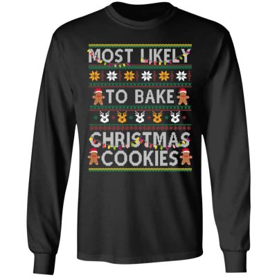 2. Bake Christmas Cookies (5), Black, Long Sleeve