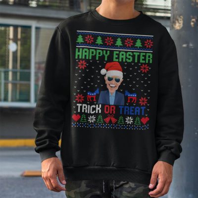 Alternative view of Funny Joe Biden Happy Easter Trick Or Treat Ugly Christmas T-Shirt - Hoodie - Sweatshirt