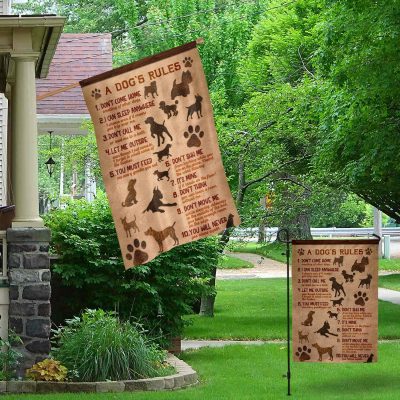 Alternative view of Funny a Dog's Rules Vintage Decorative Garden Flag - Don't Shh Me House Flag - Gift Ideas for Dog Lovers
