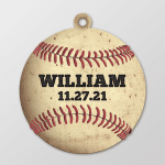 27 HG. Baseball Ornament Die Cut Ornament Mockup Simple