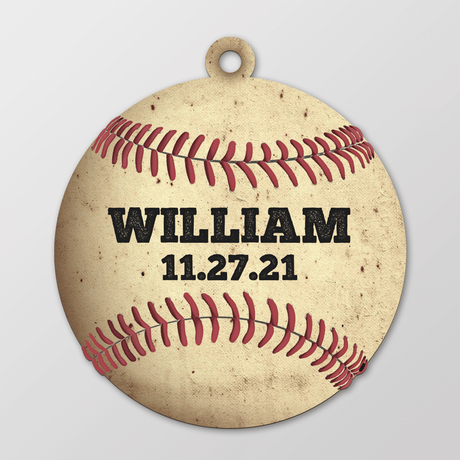 27 HG. Baseball Ornament Die Cut Ornament Mockup Simple