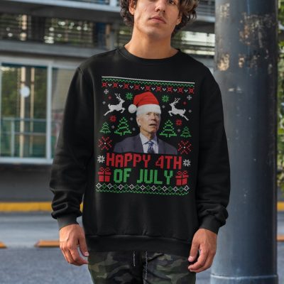 Alternative view of Funny Happy 4th Of July Joe Biden Ugly Christmas T-Shirt - Hoodie - Sweatshirt - Long Sleeve Shirt