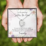 To An Amazing Sister In Law Through Marriage We Became Sisters Forever Love Heart Pendant Necklace