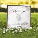 To An Amazing Sister In Law Through Marriage We Became Sisters Forever Love Heart Pendant Necklace