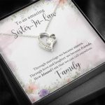 To An Amazing Sister In Law Through Marriage We Became Sisters Forever Love Heart Pendant Necklace