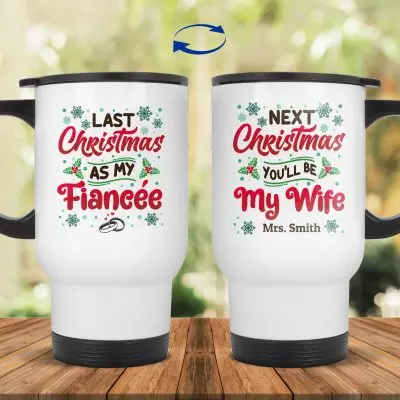 14 oz. White Travel Mug