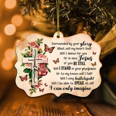 Jesus Surrounded By Your Glory Ornament - Christian Religious Christmas Custom Shaped Ornament