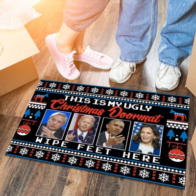 Alternative view of This Is My Ugly Christmas Doormat Biden Harris Obama Doormat - Wipe Feet Here Biden Doormat
