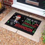 3TM. My Ugly Christmas Brandon Doormat Doormat mockup 10