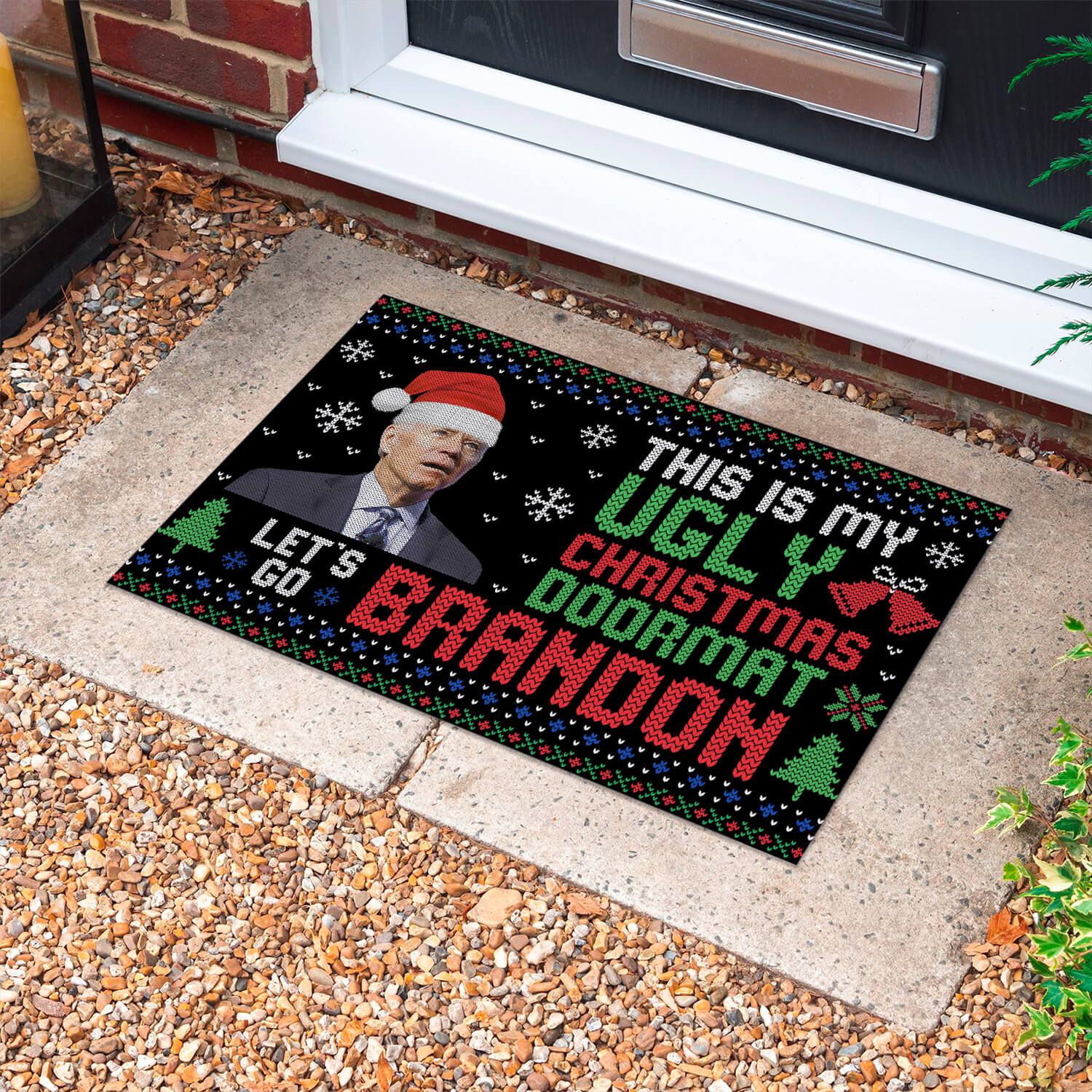 3TM. My Ugly Christmas Brandon Doormat Doormat mockup 10