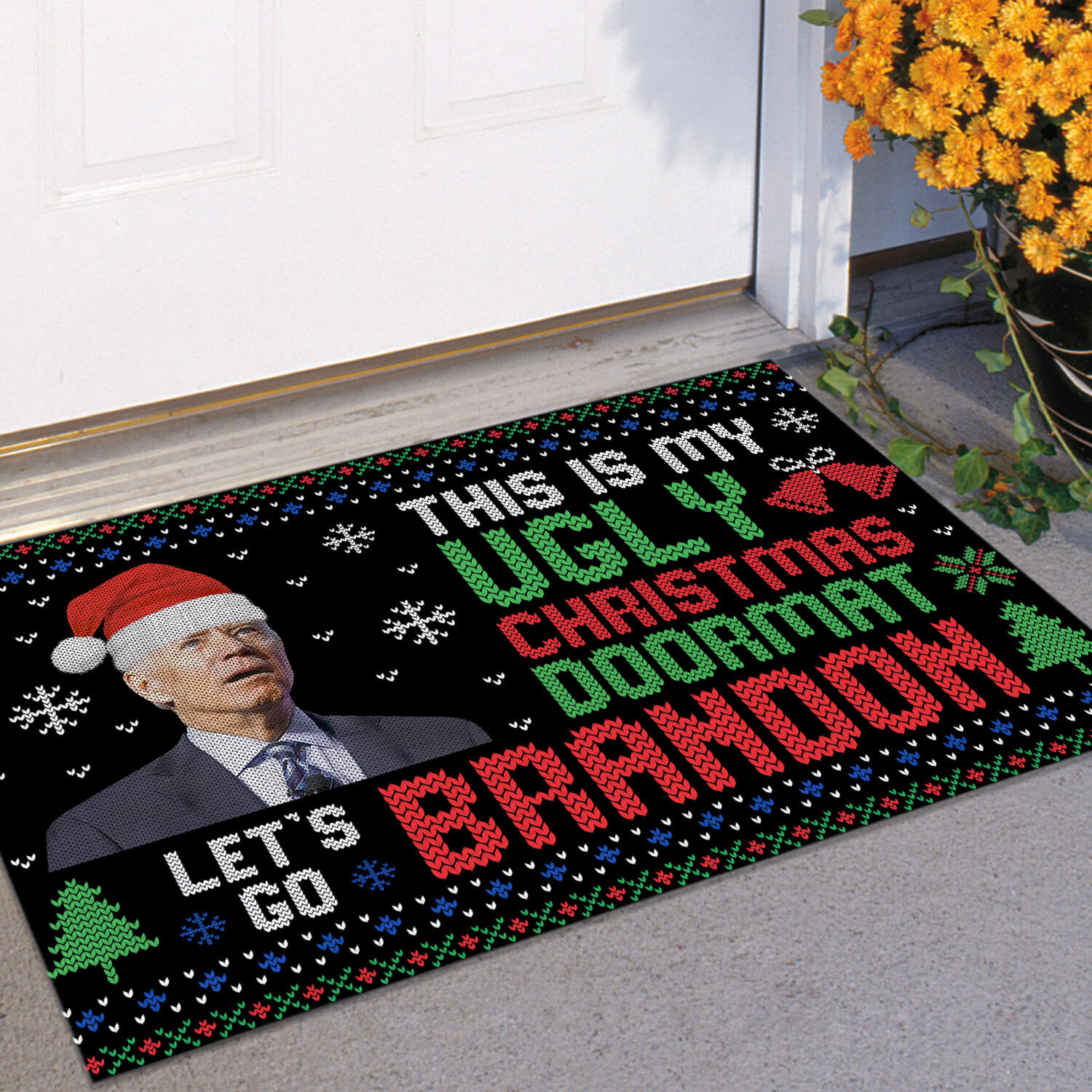 3TM. My Ugly Christmas Brandon Doormat Doormat mockup 11